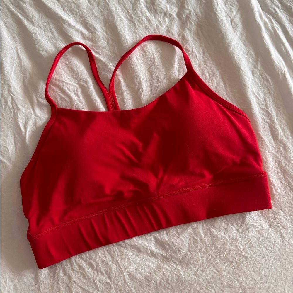 Red sports bra